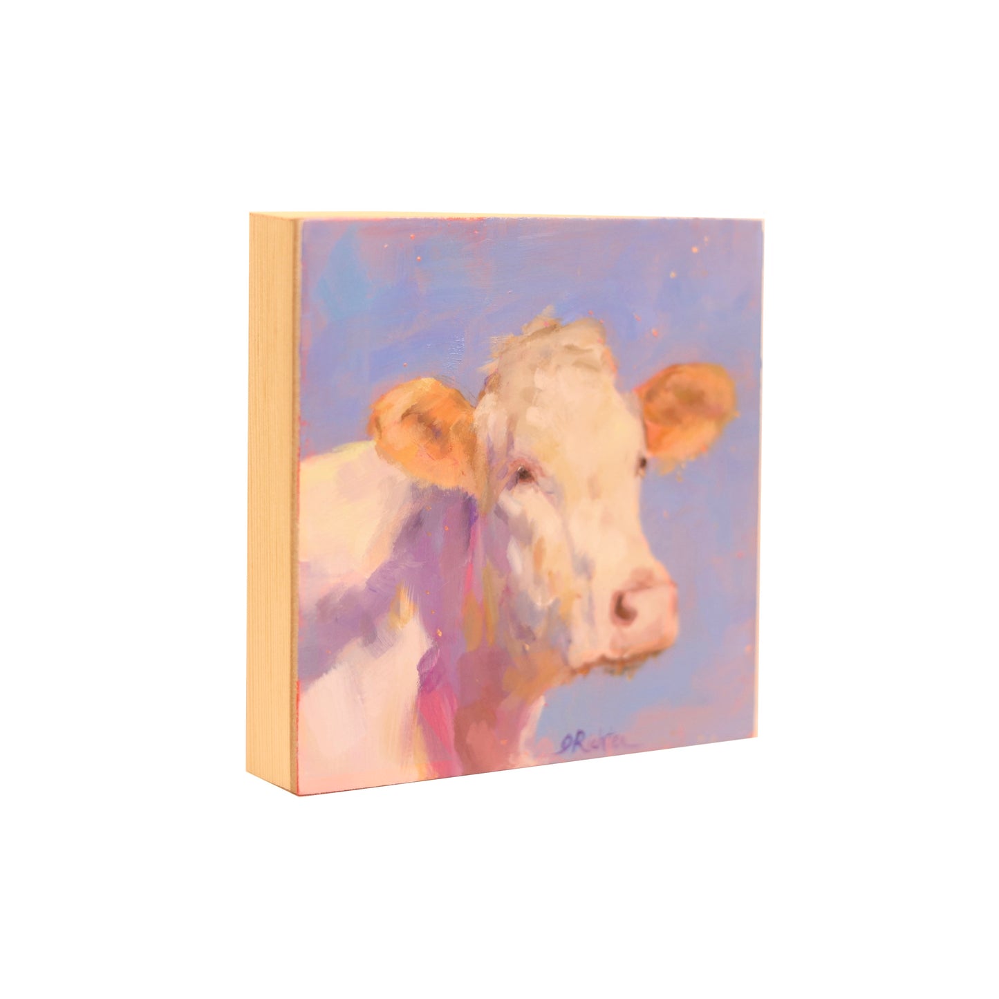 Cow Portrait 31 | Original Oil Painting | 4”x4”