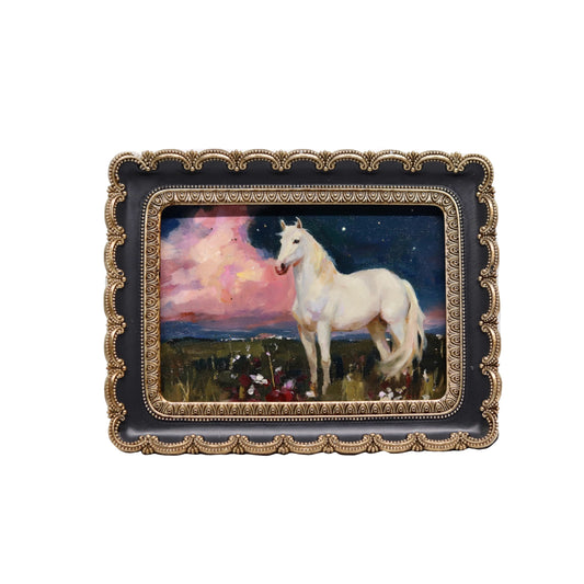 Dreamy Horse in Meadow | Original Oil Painting | 5"x7" Framed Art