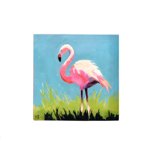 Flamingo 1| Original Oil Painting | 4”x4”