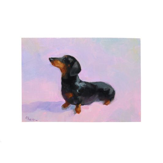 Dachshund | Original Oil Painting | 5"x7"