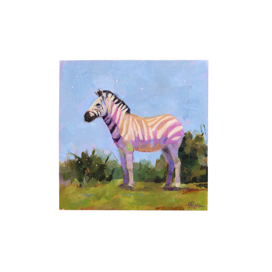 Zebra  | Original Oil Painting | 5"x 5”