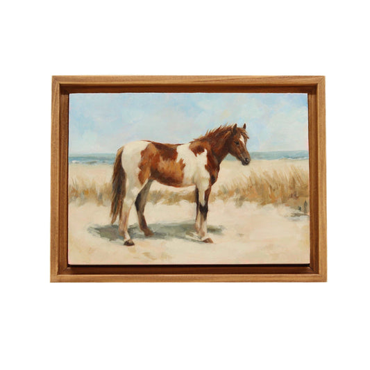 Beach Pony | Original Oil Painting | Framed 5”x7”