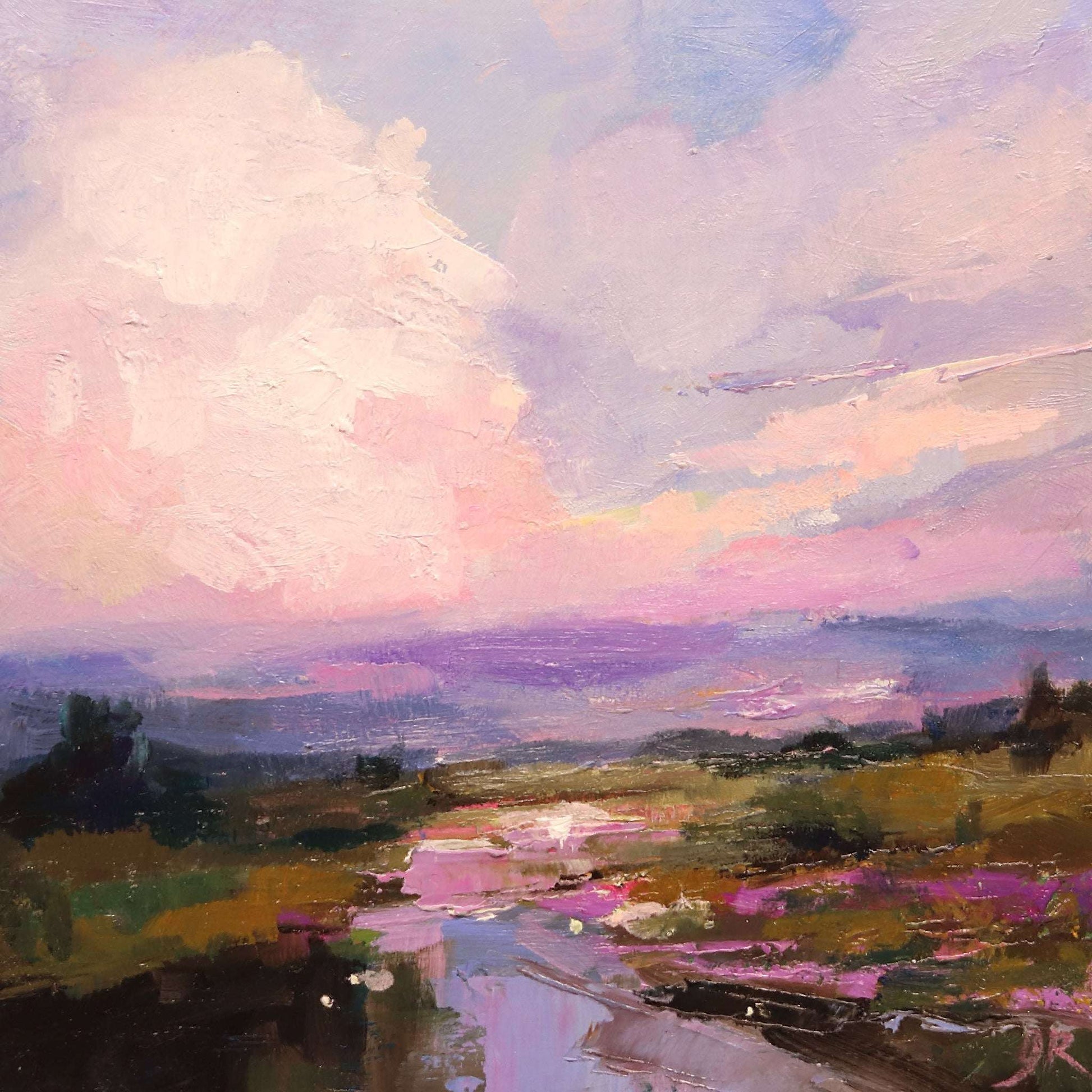 Cloud Landscape 46 | Original Mini Oil Painting | 4”x4”