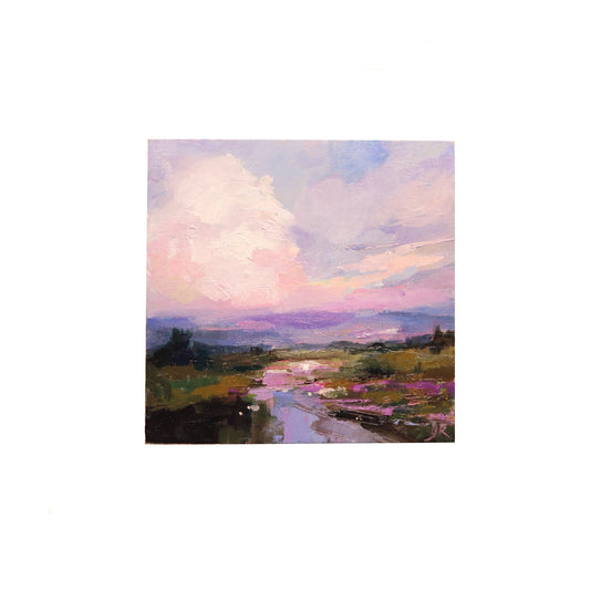 Cloud Landscape 46 | Original Mini Oil Painting | 4”x4”