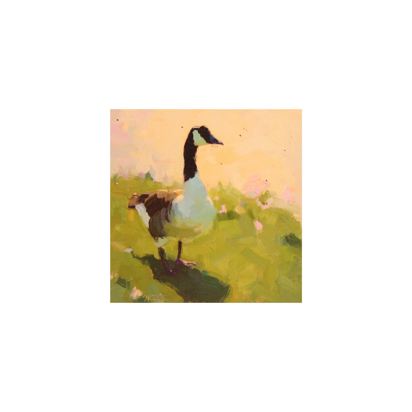 Print on Canvas | Canadian Goose | Hand Detailed Foil  | 5"x5"