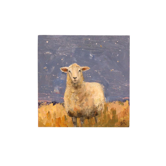 Sheep Mini Portrait 7 | Original Oil Painting | 4”x4”