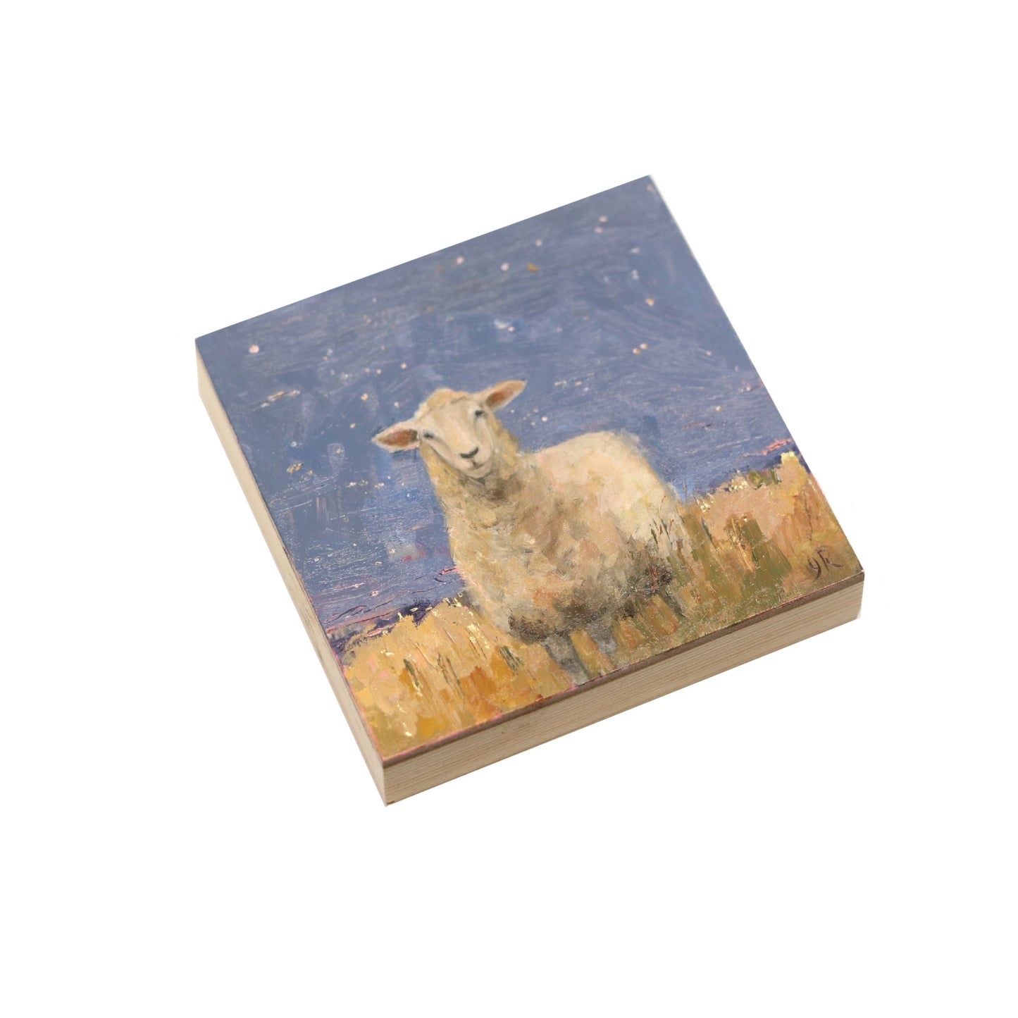 Sheep Mini Portrait 7 | Original Oil Painting | 4”x4”