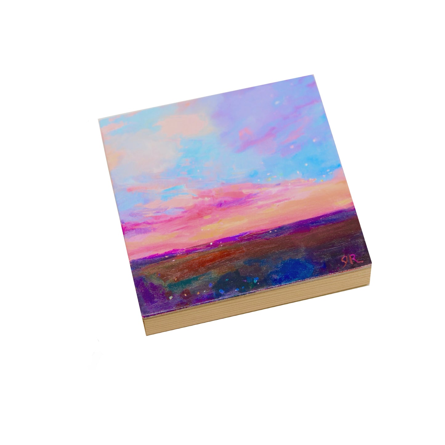 Sunset Sky Landscape 38 | Original Mini Oil Painting | 4”x4”