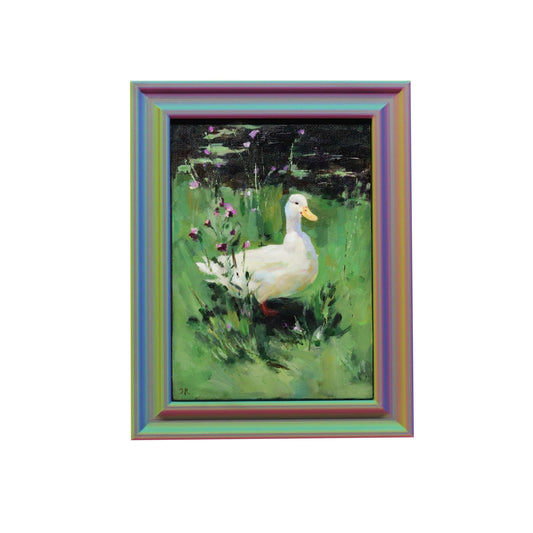 Original Oil Painting | Duck in Landscape 8 | 5"x7" Framed Art
