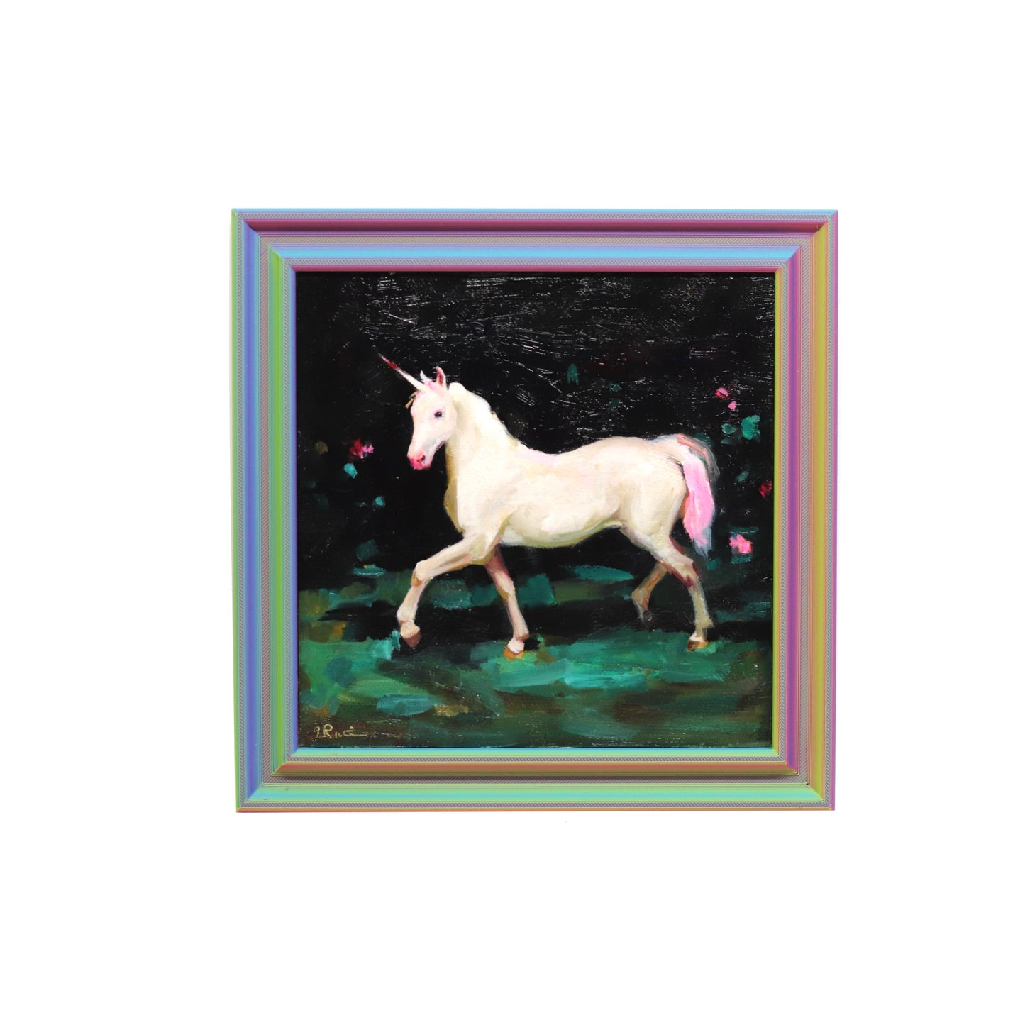 Original Oil Painting | Unicorn 5 | 6”x6”Framed Art