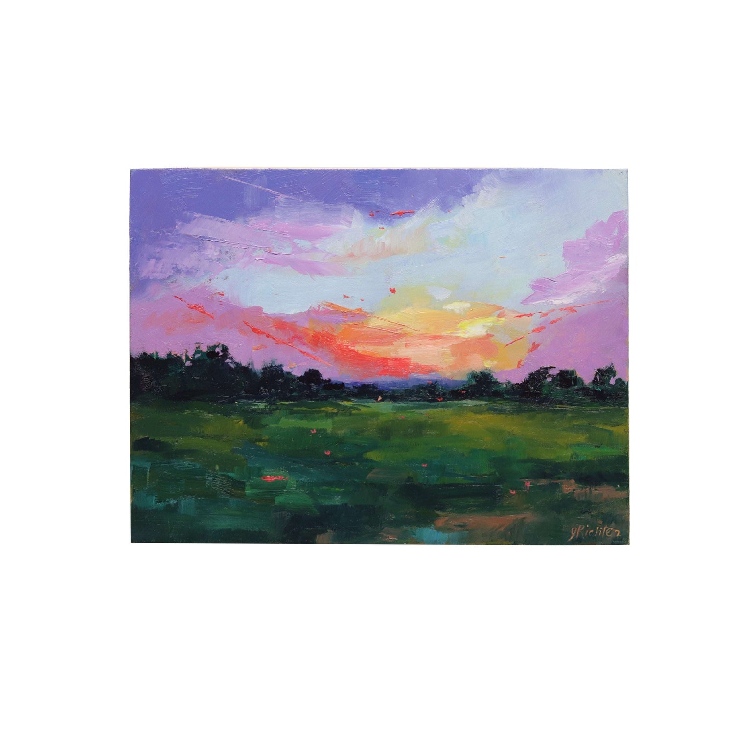 Sunset Landscape 20 | Original Oil Painting | 6” x 8”
