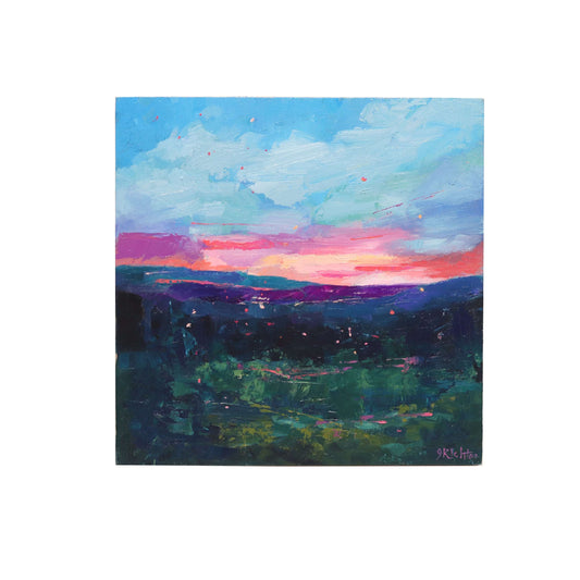 Sunset Landscape 19  | Original Oil Painting | 8”x 8”