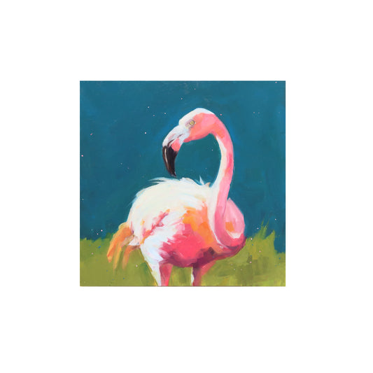 Flamingo 2 |  Original Oil Painting | 6”x6”